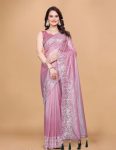 NEW ARRIVAL TWILL NET MULTI WORK PIPING LATKAN SAREE WITH UNSTITCHED BLOUSE PARTY WEAR WHOLESALE PRICE ETHNIC GARMENT (26)
