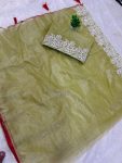 NEW ARRIVAL TWILL NET MULTI WORK PIPING LATKAN SAREE WITH UNSTITCHED BLOUSE PARTY WEAR WHOLESALE PRICE ETHNIC GARMENT (32)