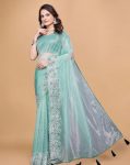 NEW ARRIVAL TWILL NET MULTI WORK PIPING LATKAN SAREE WITH UNSTITCHED BLOUSE PARTY WEAR WHOLESALE PRICE ETHNIC GARMENT (37)