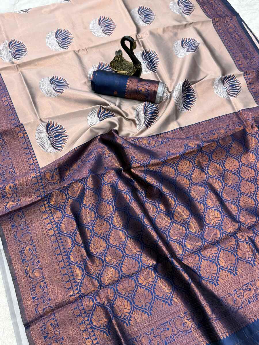 RICH LOOK BANARASI SILK FLOWERS AND MINA DESIGN AND ZARI WEAVING WORK SAREE WITH UNSTITCHED BLOUSE FESTIVE WEAR WHOLESALE PRICE ETHNIC GARMENT (3)