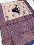 RICH LOOK BANARASI SILK FLOWERS AND MINA DESIGN AND ZARI WEAVING WORK SAREE WITH UNSTITCHED BLOUSE FESTIVE WEAR WHOLESALE PRICE ETHNIC GARMENT (4)