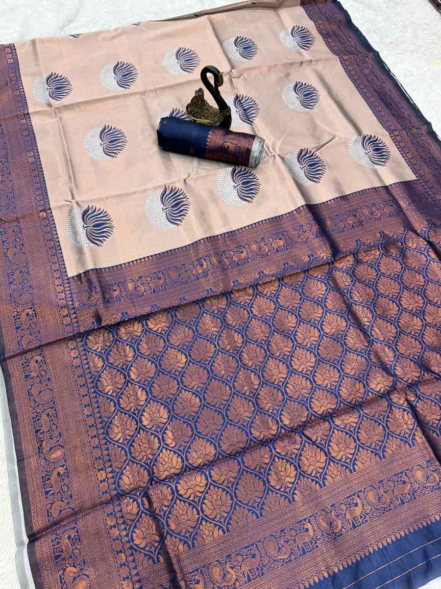 RICH LOOK BANARASI SILK FLOWERS AND MINA DESIGN AND ZARI WEAVING WORK SAREE WITH UNSTITCHED BLOUSE FESTIVE WEAR WHOLESALE PRICE ETHNIC GARMENT (4)