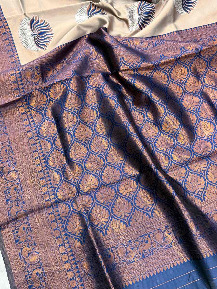 RICH LOOK BANARASI SILK FLOWERS AND MINA DESIGN AND ZARI WEAVING WORK SAREE WITH UNSTITCHED BLOUSE FESTIVE WEAR WHOLESALE PRICE ETHNIC GARMENT (5)