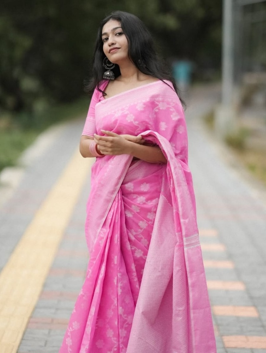 RICH LOOK BANARASI SILK WEAVING WORK SAREE WITH UNSTITCHED BLOUSE FESTIVE WEAR WHOLESALE PRICE ETHNIC GARMENT (4)
