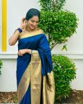 RICH LOOK BANARASI SOFT SILK WEAVING BORDER WORK SAREE WITH UNSTITCHED BLOUSE PARTY WEAR WHOLESALE PRICE ETHNIC GARMENT (2)
