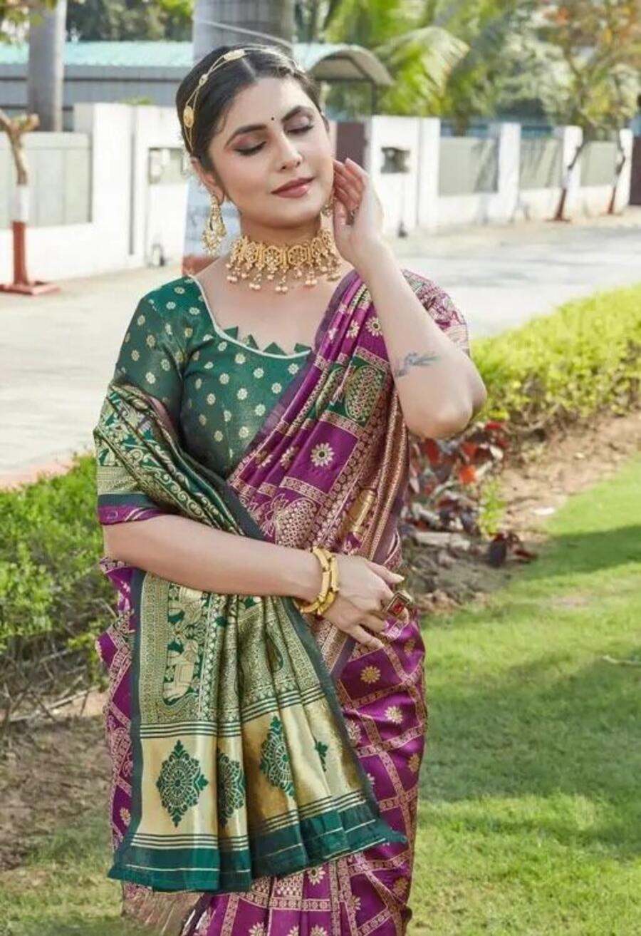 RICH LOOK BANARASI SOFT SILK WEAVING WORK SAREE WITH UNSTITCHED BLOUSE WEDDING WEAR WHOLESALE PRICE ETHNIC GARMENT (6)