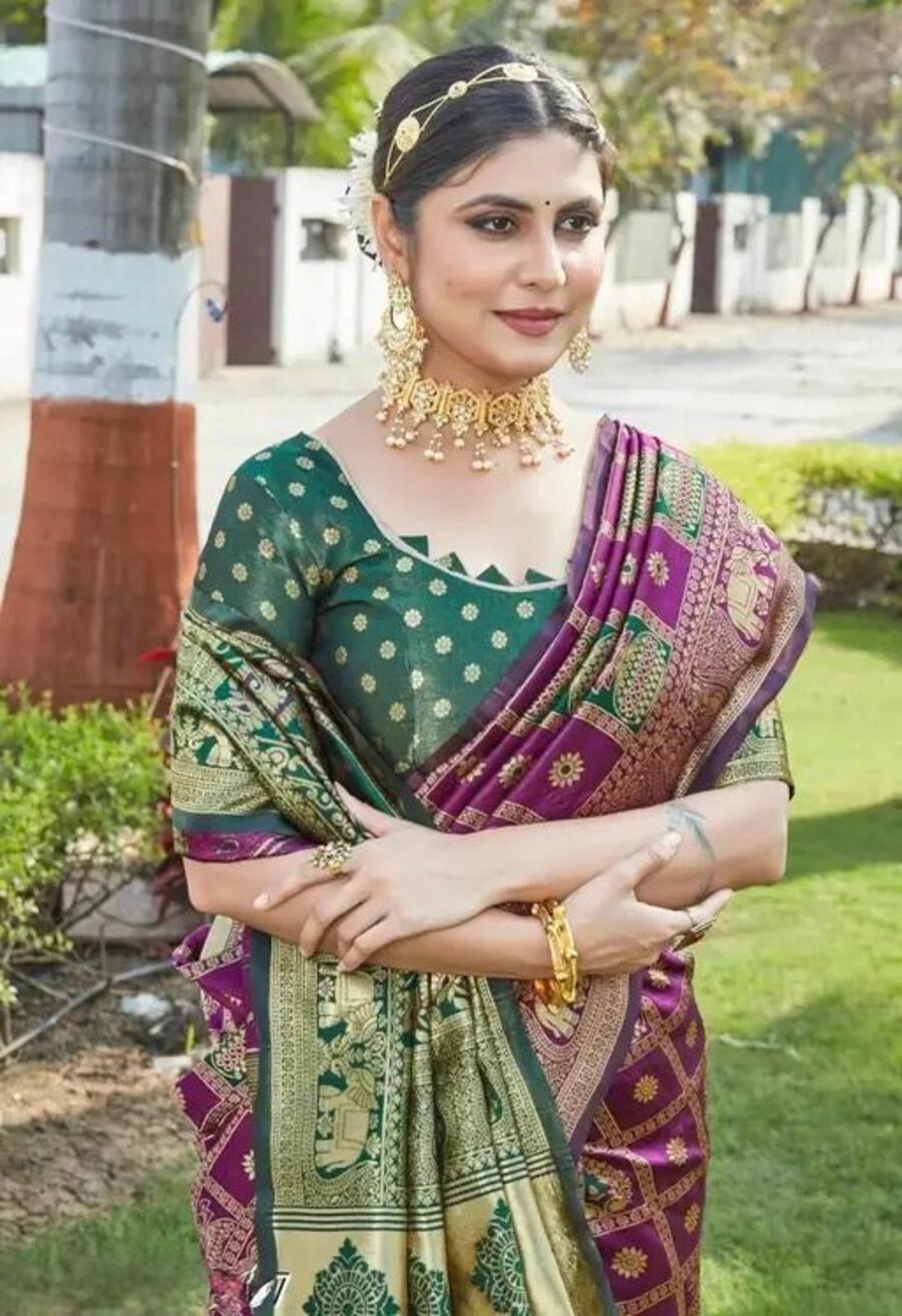 RICH LOOK BANARASI SOFT SILK WEAVING WORK SAREE WITH UNSTITCHED BLOUSE WEDDING WEAR WHOLESALE PRICE ETHNIC GARMENT (8)