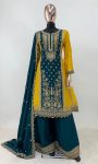 RICH LOOK CHINON EMBROIDERY WORK TOP PALAZZO WITH DUPATTA PARTY WEAR WHOLESALE PRICE ETHNIC GARMENT (3)