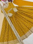 RICH LOOK CHINON SILK EMBROIDERY SEQUENEC WORK GOWN BOTTOM WITH DUPATTA PARTY WEAR WHOLESALE PRICE ETHNIC GARMENT (1)