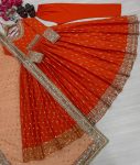 RICH LOOK CHINON SILK EMBROIDERY SEQUENEC WORK GOWN BOTTOM WITH DUPATTA PARTY WEAR WHOLESALE PRICE ETHNIC GARMENT (9)