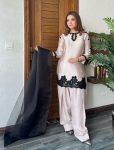 RICH LOOK FRENCH CREPE SEQUENCE EMBROIDERY WITH BEADS WORK TOP PATIYALA WITH DUPATTA FESTIVE WEAR WHOLESALE PRICE ETHNIC GARMENT (3)