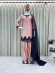 RICH LOOK FRENCH CREPE SEQUENCE EMBROIDERY WITH BEADS WORK TOP PATIYALA WITH DUPATTA FESTIVE WEAR WHOLESALE PRICE ETHNIC GARMENT (3)