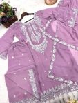 RICH LOOK GEORGETTE EMBROIDERY SEQUENCE WORK TOP PALAZZO WITH DUPATTA FESTIVE WEAR WHOLESALE PRICE ETHNIC GARMENT (2)