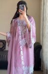 RICH LOOK GEORGETTE EMBROIDERY SEQUENCE WORK TOP PALAZZO WITH DUPATTA BABY PINK