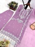 RICH LOOK GEORGETTE EMBROIDERY SEQUENCE WORK TOP PALAZZO WITH DUPATTA FESTIVE WEAR WHOLESALE PRICE ETHNIC GARMENT (2)