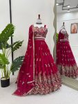 RICH LOOK GEORGETTE THREAD WITH SEQUENCE AND CODING DORI WORK LEHENGA CHOLI WITH DUPATTA WEDDING WEAR WHOLESALE PRICE ETHNIC GARMENT (3)
