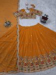 RICH LOOK GEORGETTE THREAD WITH SEQUENCE WORK LEHENGA CHOLI WITH DUPATTA WEDDING WEAR WHOLESALE PRICE ETHNIC GARMENT (2)