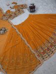 RICH LOOK GEORGETTE THREAD WITH SEQUENCE WORK LEHENGA CHOLI WITH DUPATTA WEDDING WEAR WHOLESALE PRICE ETHNIC GARMENT (2)