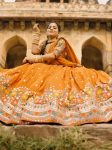 RICH LOOK GEORGETTE THREAD WITH SEQUENCE WORK LEHENGA CHOLI WITH DUPATTA WEDDING WEAR WHOLESALE PRICE ETHNIC GARMENT (2)