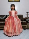 RICH LOOK JIMMY CHOO SWAROVSKI WORK KID'S GOWN PEACH