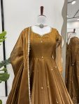 RICH LOOK JIMMY CHOO THREAD WORK GOWN BOTTOM WITH DUPATTA PARTY WEAR WHOLESALE PRICE ETHNIC GARMENT (2)