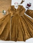 RICH LOOK JIMMY CHOO THREAD WORK GOWN BOTTOM WITH DUPATTA PARTY WEAR WHOLESALE PRICE ETHNIC GARMENT (2)