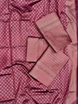 RICH LOOK LICHI SILK JACQUARD WORK SAREE WITH UNSTITCHED BLOUSE BRIDAL WEAR WHOLE SALE PRICE THNIC GARMENT (11)
