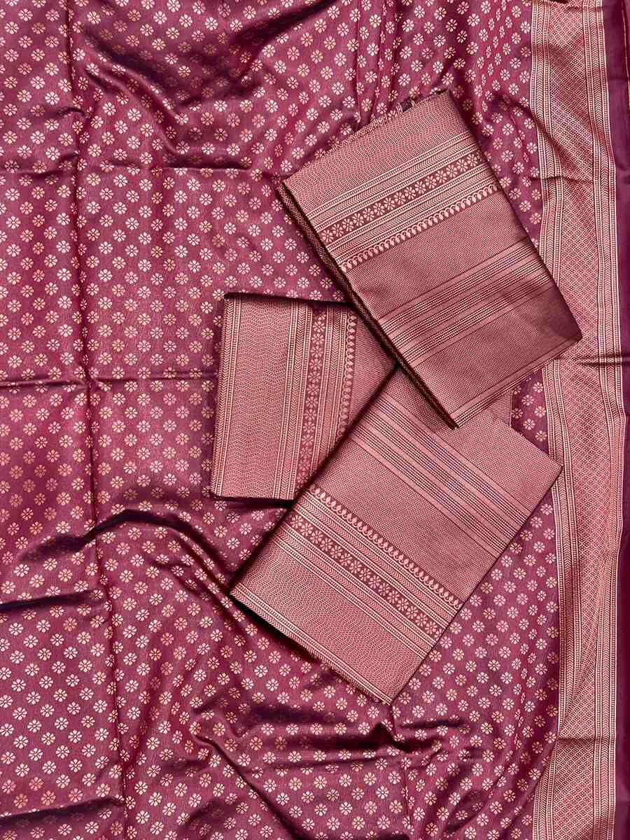 RICH LOOK LICHI SILK JACQUARD WORK SAREE WITH UNSTITCHED BLOUSE BRIDAL WEAR WHOLE SALE PRICE THNIC GARMENT (1)
