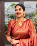 RICH LOOK LICHI SILK JACQUARD WORK SAREE WITH UNSTITCHED BLOUSE BRIDAL WEAR WHOLE SALE PRICE THNIC GARMENT (11)