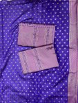 RICH LOOK LICHI SILK JACQUARD WORK SAREE WITH UNSTITCHED BLOUSE BRIDAL WEAR WHOLE SALE PRICE THNIC GARMENT (2)