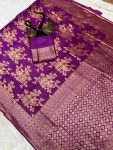 RICH LOOK LICHI SILK ORGANIC BANARASI SAREE WITH UNSTITCHED BLOUSE PARTY WEAR WHOLESALE PRICE ETHNIC GARMENT (2)