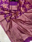 RICH LOOK LICHI SILK ORGANIC BANARASI SAREE WITH UNSTITCHED BLOUSE PARTY WEAR WHOLESALE PRICE ETHNIC GARMENT (2)