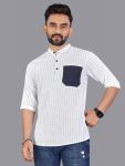 RICH LOOK LINEN HAND-WOVEN DESIGNS MEN’S SHORT KURTA OFFICE WEAR WHOLESALE PRICE ETHNIC GARMENT (6)