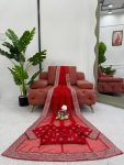 RICH LOOK ORGANZA SILK THREAD AND SEQUENCE WORK WITH LCD DIAMOND WORK SAREE WITH UNSTITCHED BLOUSE PARTY WEAR WHOLESALE PRICE ETHNIC GARMENT (10)
