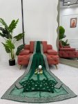 RICH LOOK ORGANZA SILK THREAD AND SEQUENCE WORK WITH LCD DIAMOND WORK SAREE WITH UNSTITCHED BLOUSE PARTY WEAR WHOLESALE PRICE ETHNIC GARMENT (17)