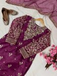 RICH LOOK ORGANZA SILK ZARI AND SEQUENCE EMBROIDERY WORK TOP PALAZZO WITH DUPATTA FESTIVE WEAR WHOLESALE PRICE ETHNIC GARMENT (8)