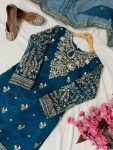 RICH LOOK ORGANZA SILK ZARI AND SEQUENCE EMBROIDERY WORK TOP PALAZZO WITH DUPATTA FESTIVE WEAR WHOLESALE PRICE ETHNIC GARMENT (2)