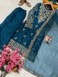 RICH LOOK ORGANZA SILK ZARI AND SEQUENCE EMBROIDERY WORK TOP PALAZZO WITH DUPATTA FESTIVE WEAR WHOLESALE PRICE ETHNIC GARMENT (2)