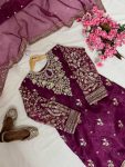 RICH LOOK ORGANZA SILK ZARI AND SEQUENCE EMBROIDERY WORK TOP PALAZZO WITH DUPATTA FESTIVE WEAR WHOLESALE PRICE ETHNIC GARMENT (8)