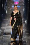 RICH LOOK SOFT LICHI SILK JACQUARD WORK SAREE WITH UNSTITCHED BLOUSE BLACK