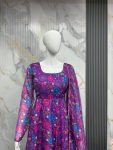 RICH LOOK SOFT ORGANZA FLORAL PRINTED ANARKALI GOWN BOTTOM WITH DUPATTA FESTIVE WEAR WHOLESALE PRICE ETHNIC GARMENT (2)
