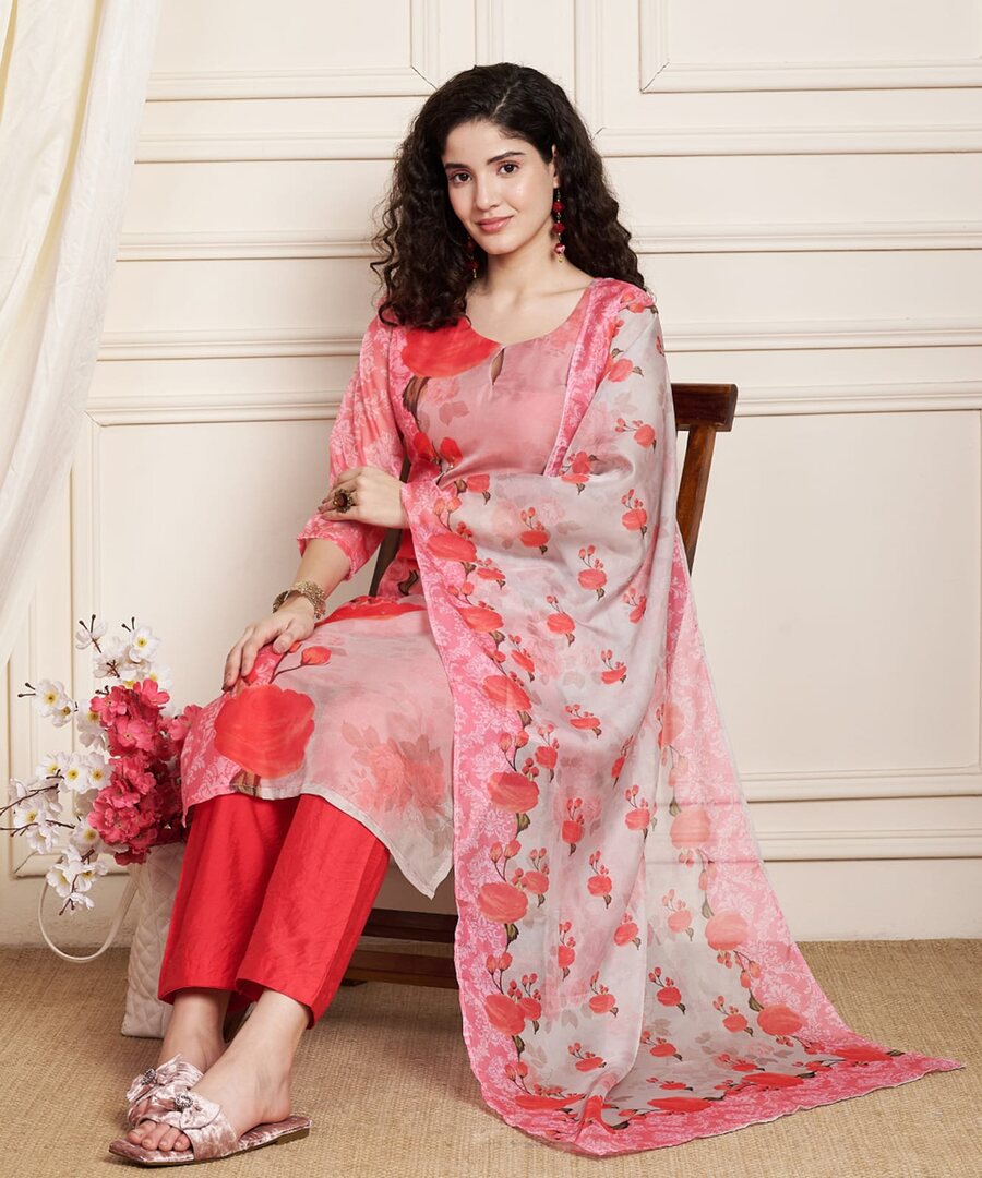 RICH LOOK SOFT ORGANZA KHATLI HAND WORK TOP BOTTOM WITH DUPATTA FESTIVE WEAR WHOLESALE PRICE ETHNIC GARMENT (2)