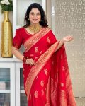 RICH LOOK SOFT SILK GOLD ZARI WEAVING WORK SAREE WITH INSTITCHED BLOUSE FESTIVE WEAR WHOLESALE PRICE ETHNIC GARMENT (7)