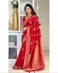 RICH LOOK SOFT SILK GOLD ZARI WEAVING WORK SAREE WITH INSTITCHED BLOUSE FESTIVE WEAR WHOLESALE PRICE ETHNIC GARMENT (7)