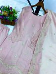RICH LOOK TABBY SILK EMBROIDERY SEQUENCE AND THREAD WORK TOP BOTTOM WITH DUPATTA FESTIVE WEAR WHOLESALE PRICE ETHNIC GARMENT (2)