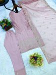 RICH LOOK TABBY SILK EMBROIDERY SEQUENCE AND THREAD WORK TOP BOTTOM WITH DUPATTA FESTIVE WEAR WHOLESALE PRICE ETHNIC GARMENT (2)