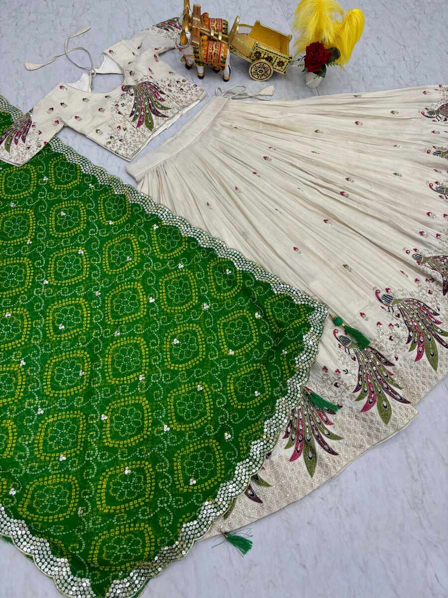 TRADITIONAL TISSUE SILK EMBROIDERY THREAD SEQUENCE WORK LEHENGA CHOLI WITH DUPATTA WEDDING WEAR WHOLESALE PRICE ETHNIC GARMENT (17)