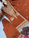 TRENDING CHINON SILK EMBROIDERY WORK TOP PALAZZO WITH DUPATTA FESTIVAL WEAR WHOLESALE PRICE ETHNIC GARMENT (2)