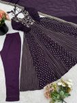 TRENDING CRUNCHY SILK EMBROIDERY SEQUENCE WORK GOWN BOTTOM WITH DUPATTA PARTY WEAR WHOLESALE PRICE ETHNIC GARMENT (2)