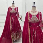 TRENDING GEORGETTE EMBROIDERY SEQUENCE WORK GOWN BOTTOM WITH DUPATTA WEDDING WEAR WHOLESALE PRICE ETHNIC GARMENT (2)